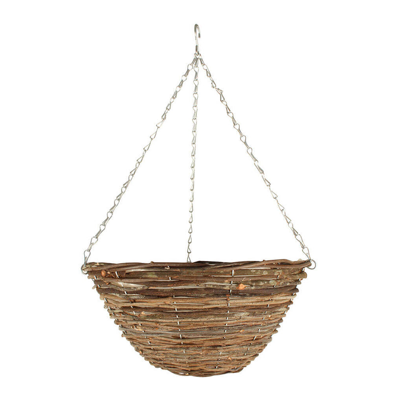 Rattan hängande korg (mörk)