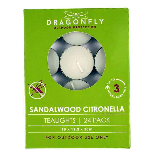 Sandalwood Citronella Tea Lights 24pcs (15x11x3cm)