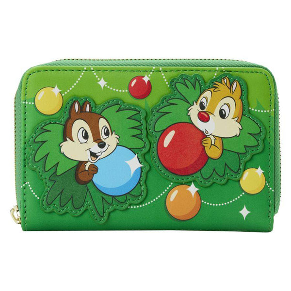 Disney Chip & Dale Christmas Ornaments Zip Around Purse