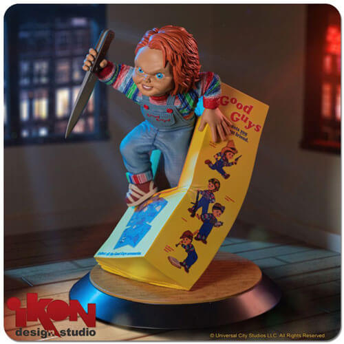 Child's Play Chucky Breaking Free From Box PVC Statue