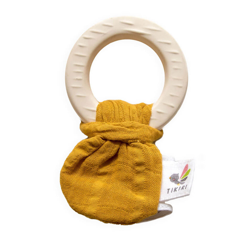 Tikiri luonnonkumi teether musliinin solmiolla