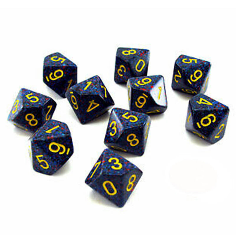 Chessex D10 Polyedral 10-Die Speckled Set