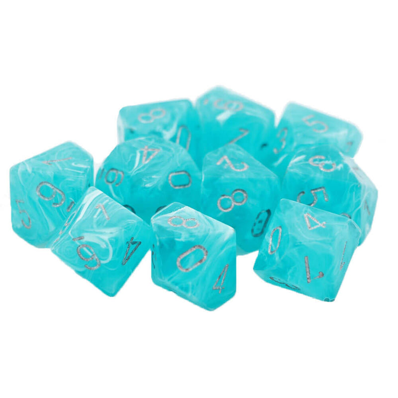 Chessex D10 Polyedral 10-Die Cirrus -sarja