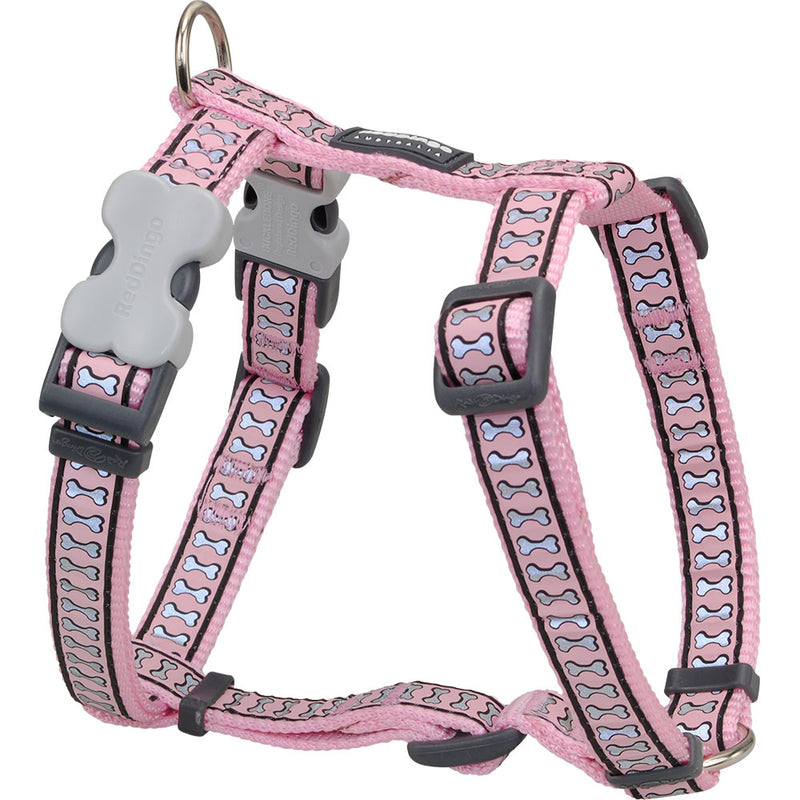 Harness with Reflective Bones (Pink)