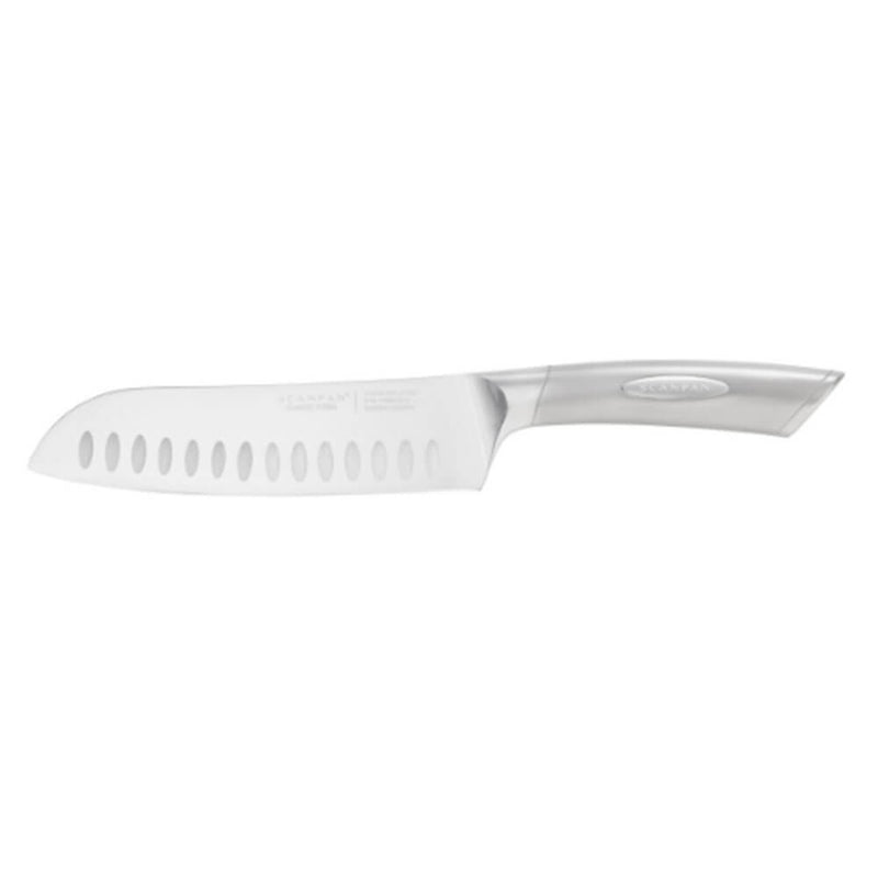 Scanpan -klassinen ruostumattomasta teräksestä valmistettu Santoku -veitsi