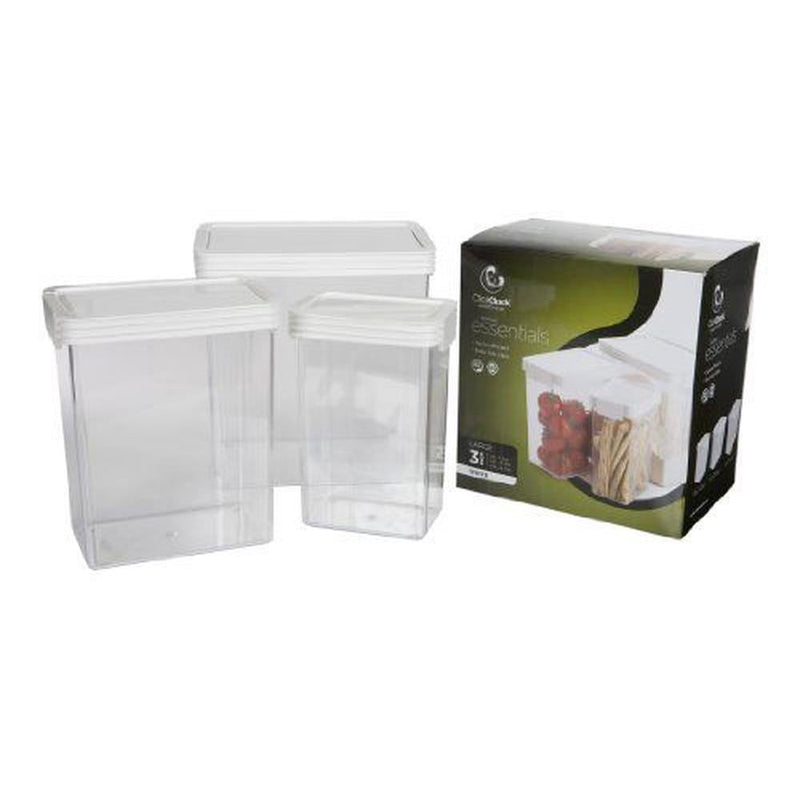 Clickclack Basics Square Container 3st (vit)