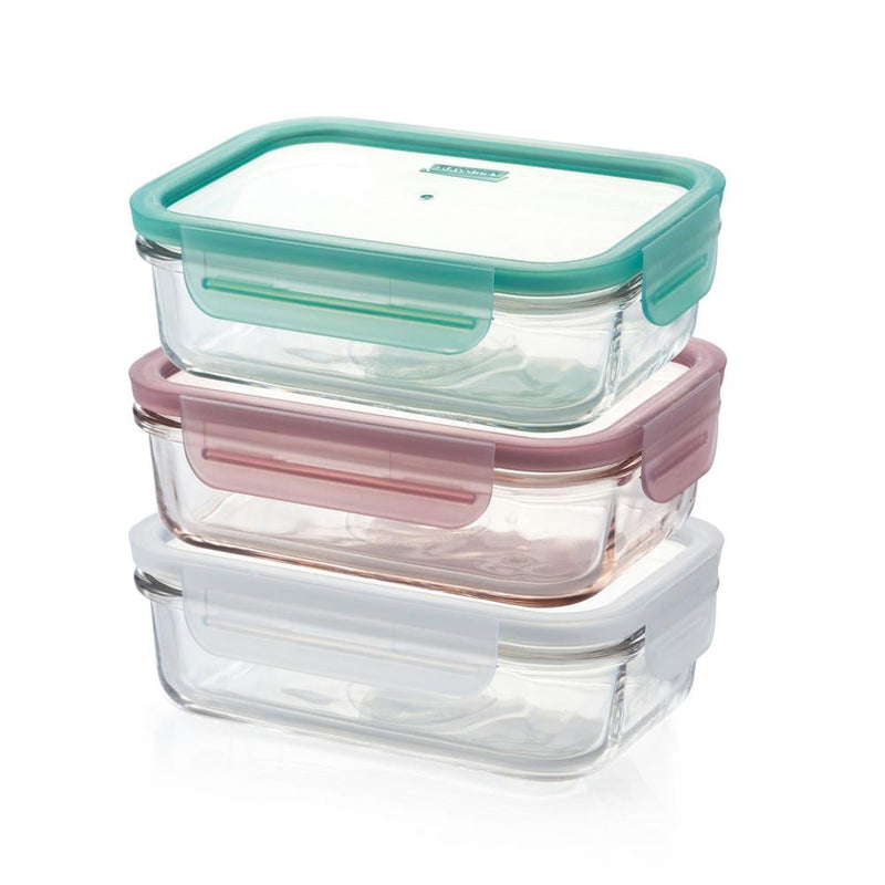 Glaslock Rectangular Container Set (3 st)