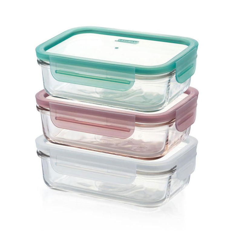 Glaslock Rectangular Container Set (3 st)