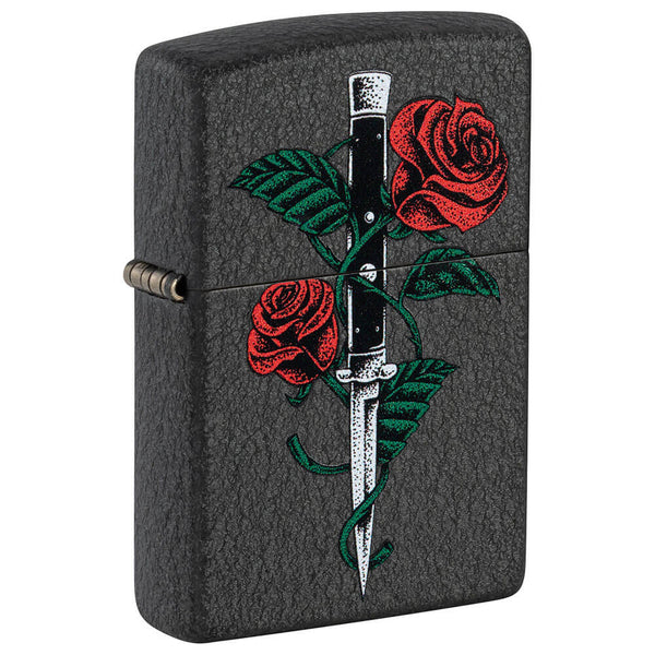 Zippo Rose Dagger Tattoo Design Lighter