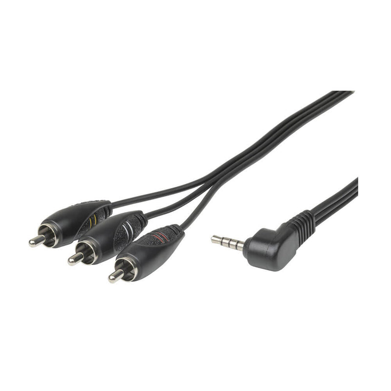 4 Pin 3.5mm Audio Visual Plug to 3 RCA Plugs 1.5m