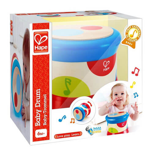 Hape Baby Colorful Rolling Drum Wooden Sensory Toy Game