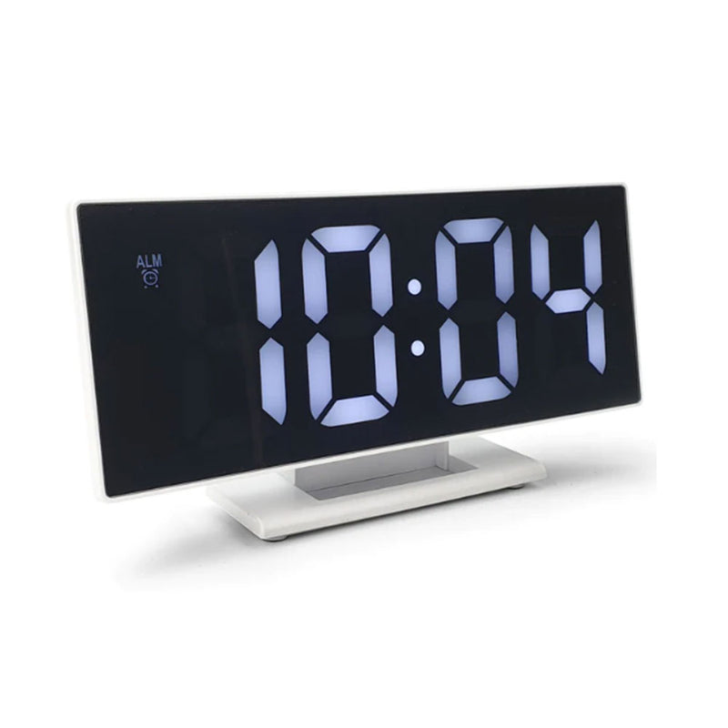 Speglat ansikte LCD -väckarklocka 19 cm