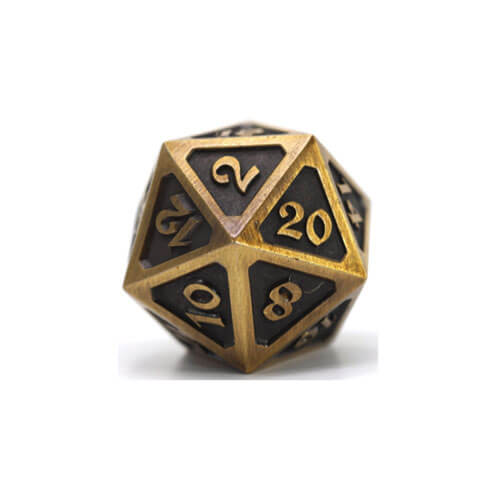 D20 Die Hard Dice Metal Mythica Battleworn (Single)