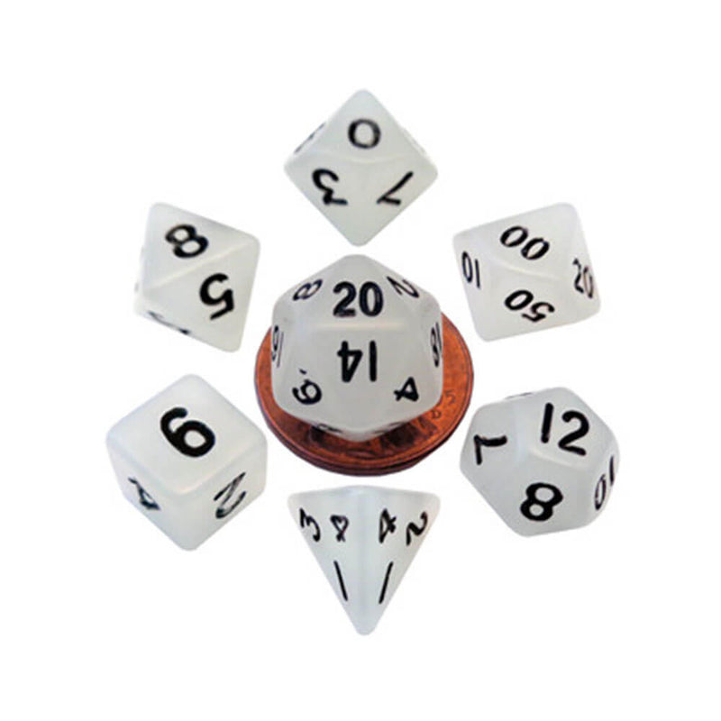 MDG Mini Glow Poly Dice Set (with Black No.)