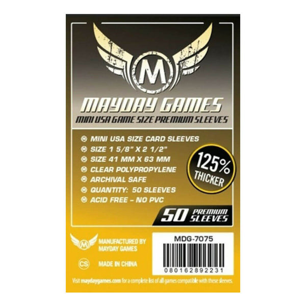 Mayday: 50 Premium Mini USA Sleeves (Dark Yellow)