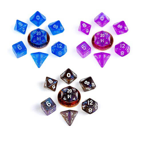 MDG Acrylic 10mm Poly Dice Set Stardust