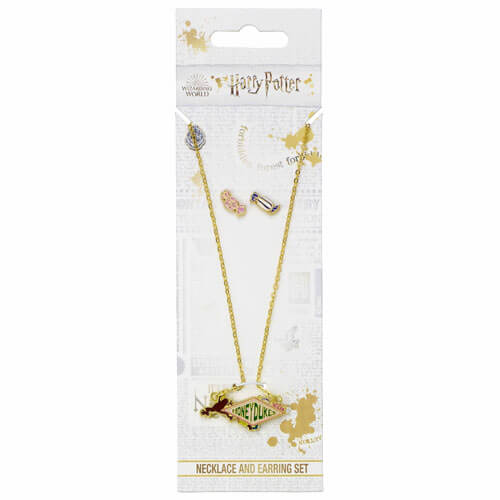 Harry Potter Honeyduke Logo Necklace and Earring Set