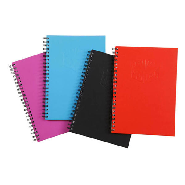 Spirax Hard Cover Twin Wire Notebook A4 Assorted (4pk)