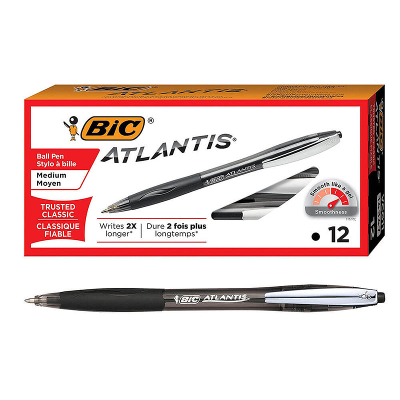 BIC Atlantis utdragbar penna medium punkt (12pk)