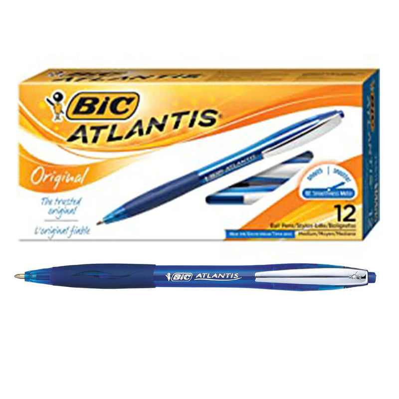 BIC Atlantis sisäänvedettävä kynä keskipiste (12PK)