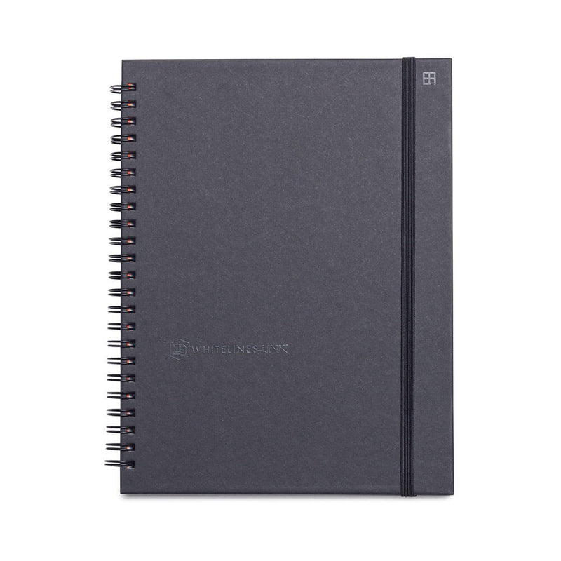 Whitelines Spiral Notebook A5 Black 160 -sivu
