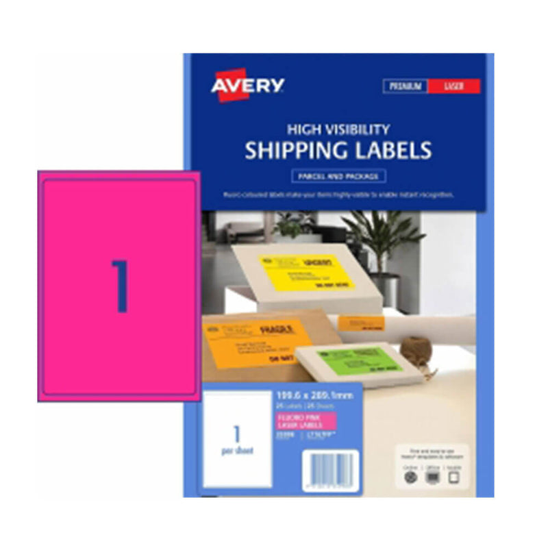 Avery Hög Synlighetsfraktetikett 25PK 1/Sheet