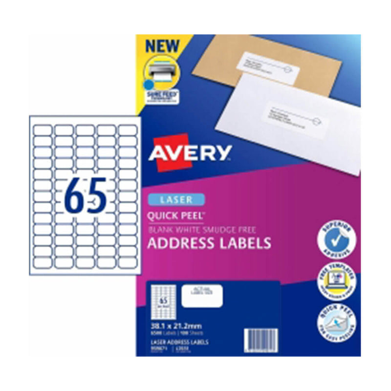 Avery Laser Address Label White (100pk)