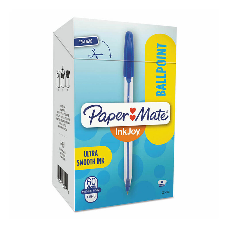 PAPERMATE INKJOY MEDIAL POIN PEN 1.0mm 60pk