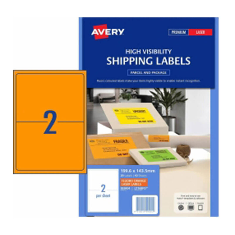 Avery Hög Synlighet Fraktetikett 10PK 2/Sheet