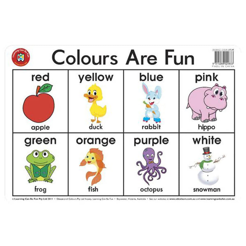 Learning Can Be Fun Vinyl Placemat 44x29cm