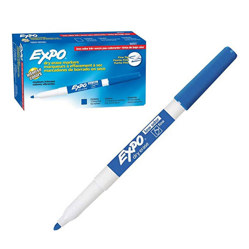 Expo Dry Pose Fine Bullet Whakboard Marker 12pk