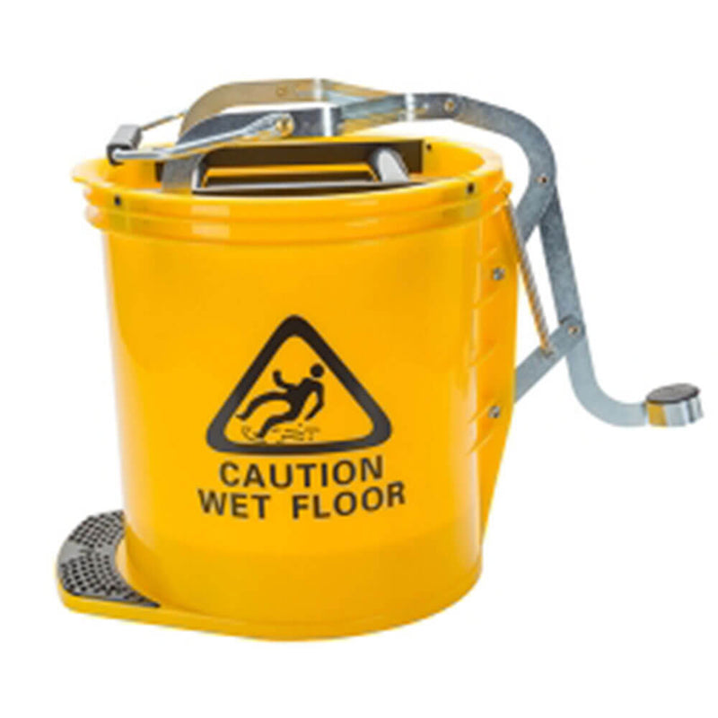 CleanLink Heavy Duty Metal Wringer Mop Bucket 16L