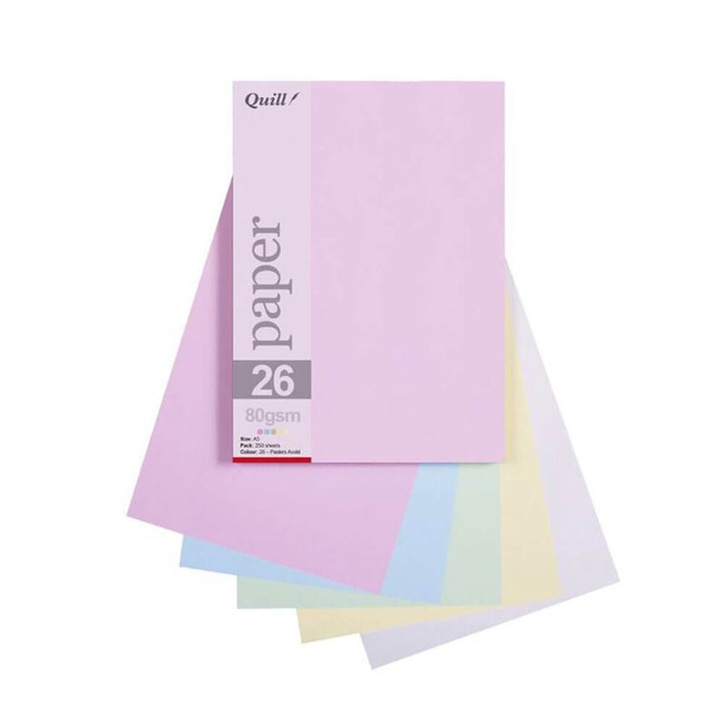 Quill Paper 80GSM A5 blandad (25PK)