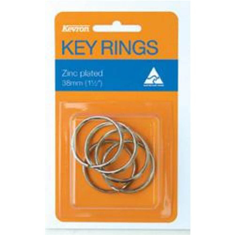 Kevron Key Rings 5pk (Zink Plated)