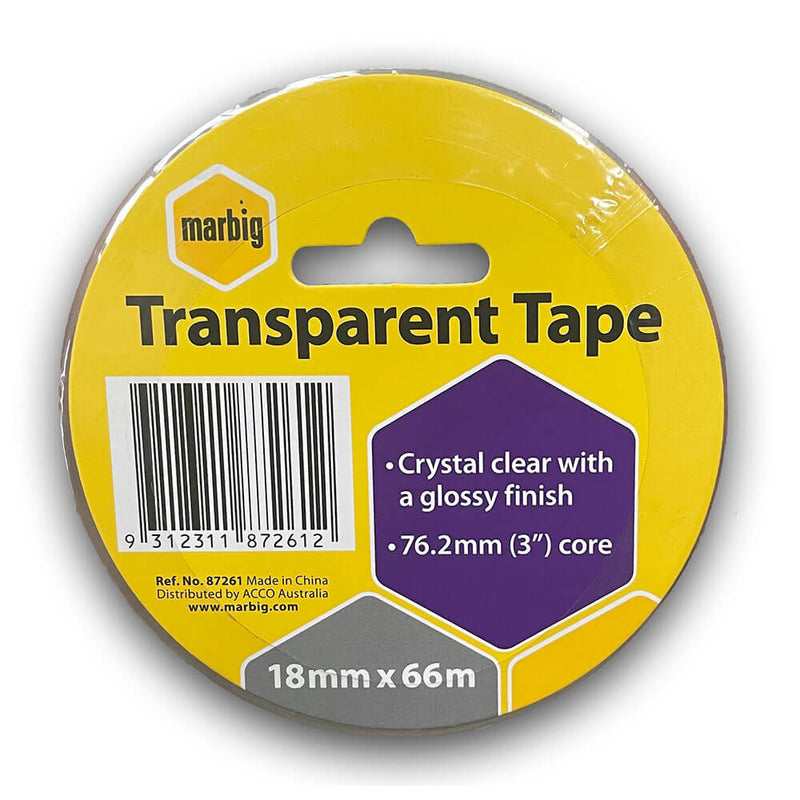 Marbig Tape 76,2 mm kärna (transparent)