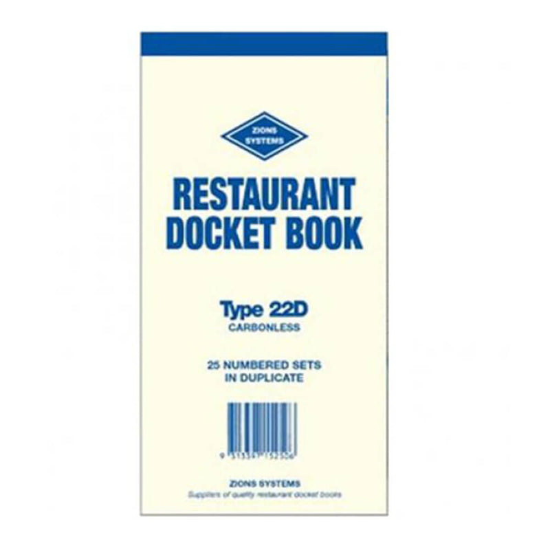 Zions Carbonless Duplicate Restaurant Acket Book