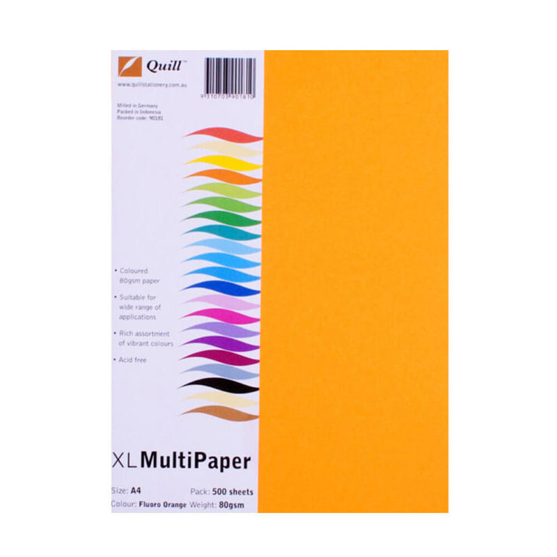 Quill A4 -värinen kopiopaperi 500pk (80 gsm)