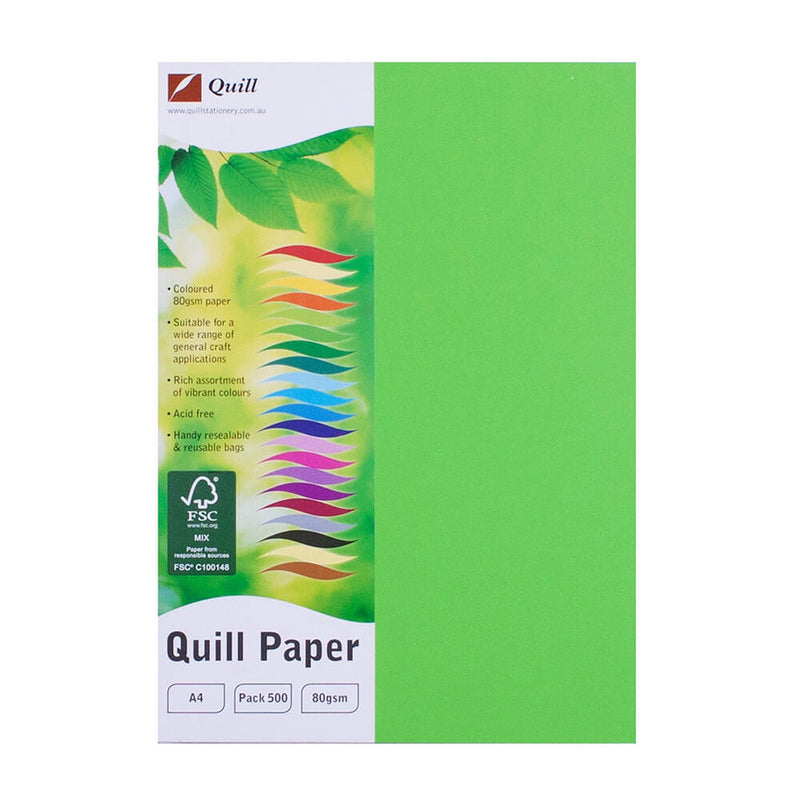 Quill A4 -värinen kopiopaperi 500pk (80 gsm)